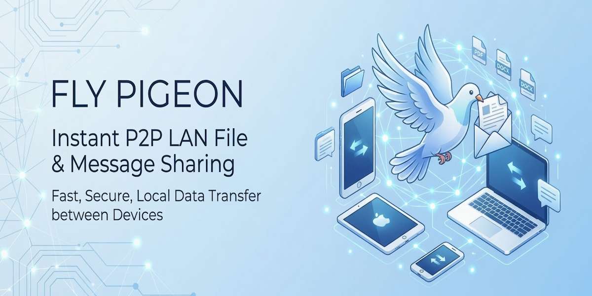 A pigeon carrying files between connected devices